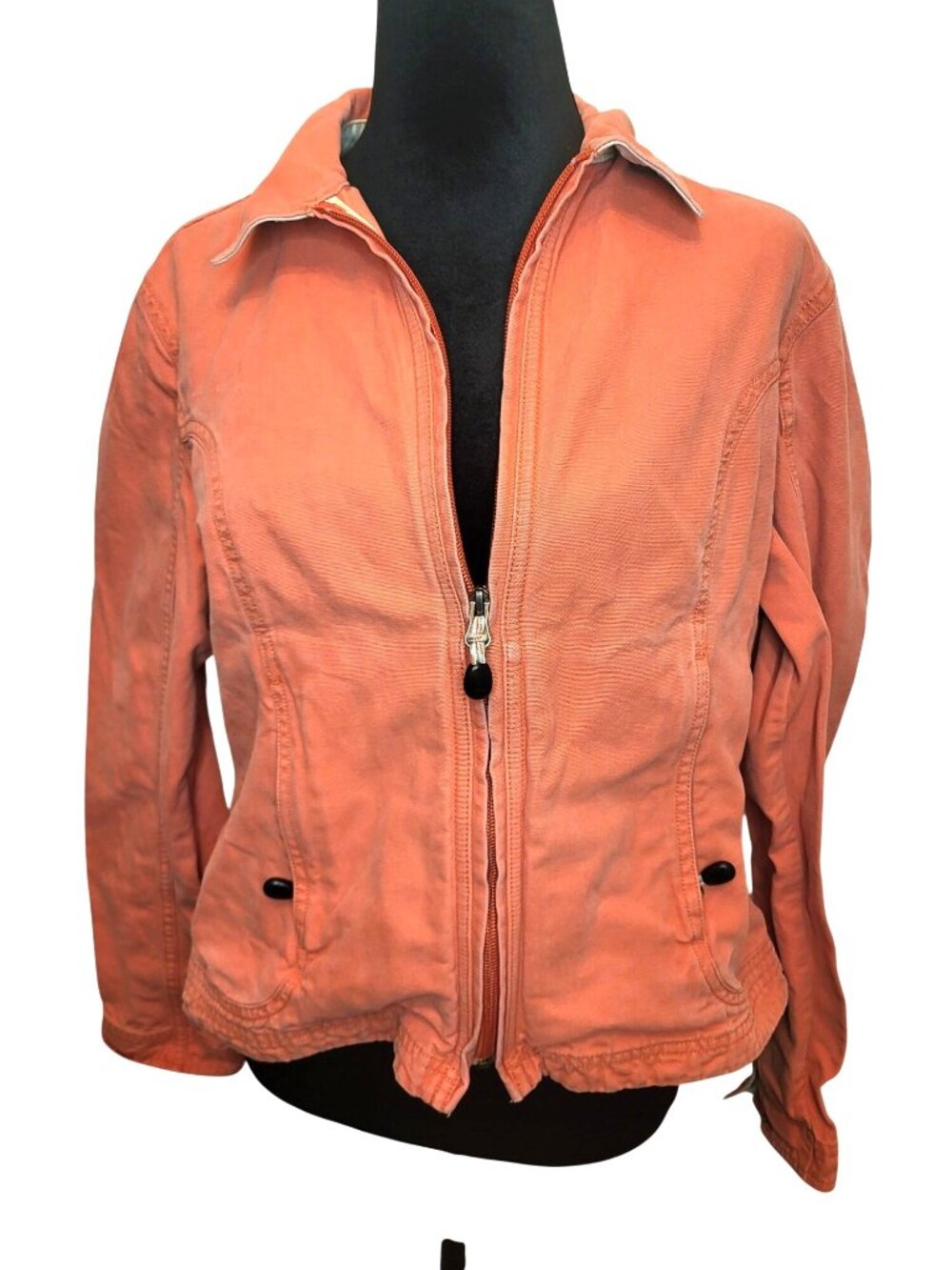 L. L. Bean Peach 100% Cotton Windbreaker Pockets M Fall Gorpcore Lightweight